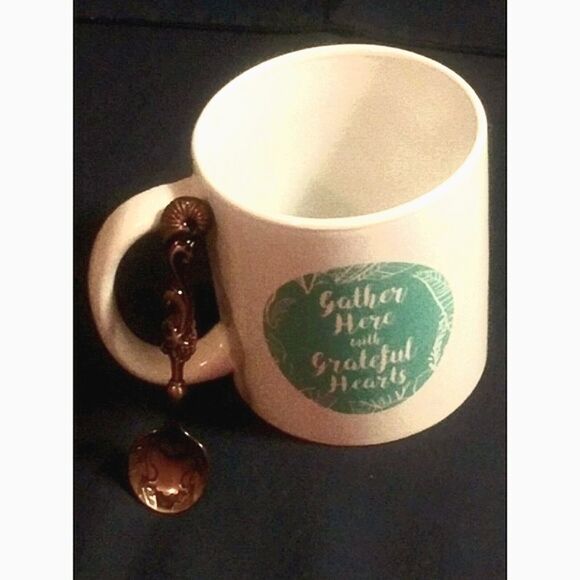 Coffee mug + ANTIQUE STYLE SPOON - Picture 2 of 5